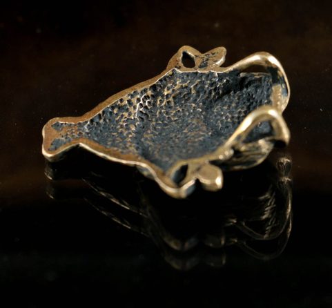 OWL ON BRANCH, AMULET, BRONZE
