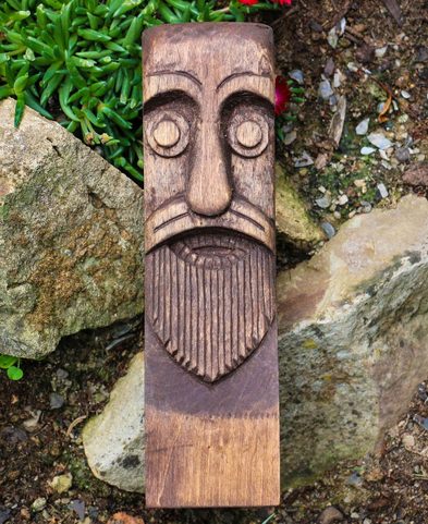 ODIN, CARVED WOODEN STATUE