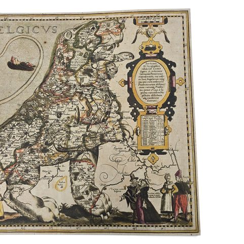 LEO BELGICUS, HISTORISCHE KARTE, HANDGESCHÖPFTES PAPIER