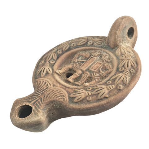 OIL LAMP, GLADIATORIAL DUEL, LANTERN