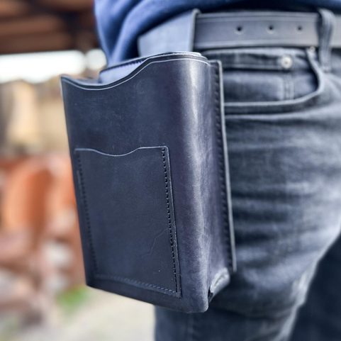 LEDER CASHIER - KOFFER, SCHWARZ