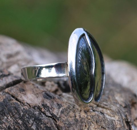 EMPREINTE DE CERF, BAGUE, ARGENT