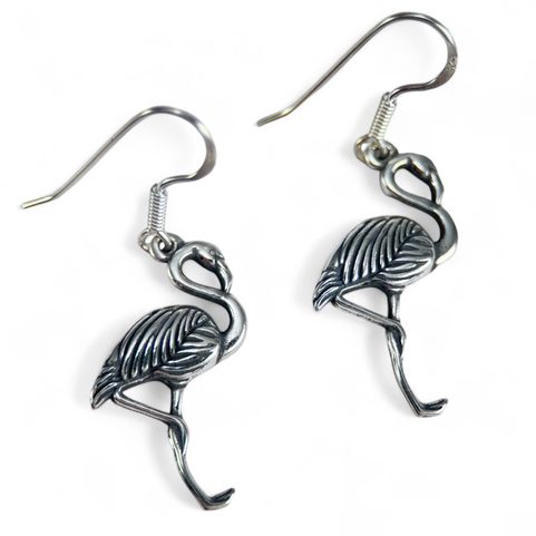 FLAMINGO , SILVER EARRINGS AG 925/1000