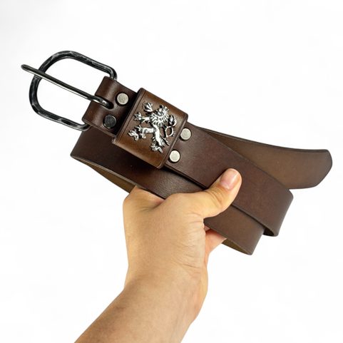 ROYAUME DE TCHEQUE, CEINTURE EN CUIR, MARRON, COLLECTION PATRIOT