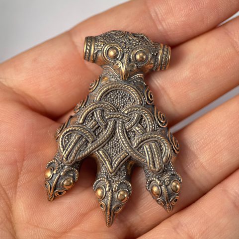 CORBEAU THOR'S HAMMER, HEDEBY, HAITHABU, RÉPLIQUE, BRONZE