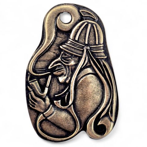 VODNIK, SLAVIC WATER SPRITE, PENDANT, ZINC, ANTIQUE BRASS