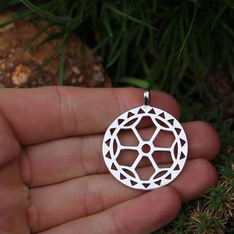 SOLAR CIRCLE, ROKCANY - BOHEMIA,SILVER PENDANT 11G