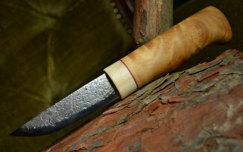 FORGED KNIFE, REINDEER, FINNISH BIRCH