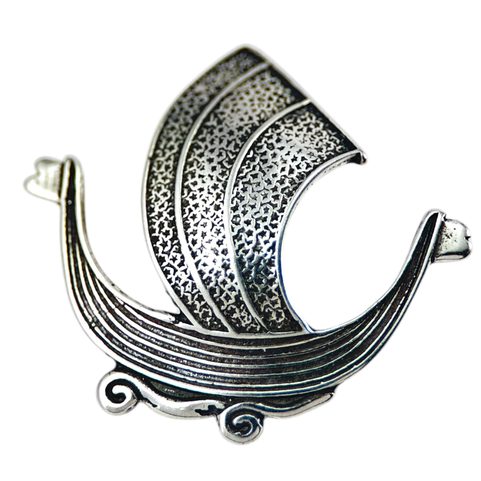 DRAKKAR, VIKINSKÁ LOĎ, AMULET, STŘÍBRO 925