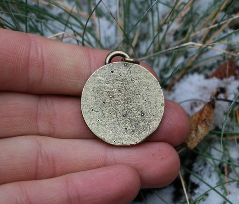 HUGINN AND MUNINN, VIKING TALISMAN, ZINC ANTIQUE BRASS