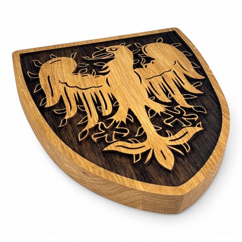 FLAMING EAGLE - PREMYSLID, COAT OF ARMS IN SHIELD 20CM