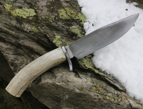 WYATT, BOWIE KNIFE WITH ANTLER, HAMON HARDENING