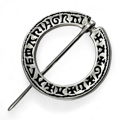 MEDIEVAL BROOCH, YEAR 1300, LOMBARD SCRIPT, SILVER 925/1000,13G