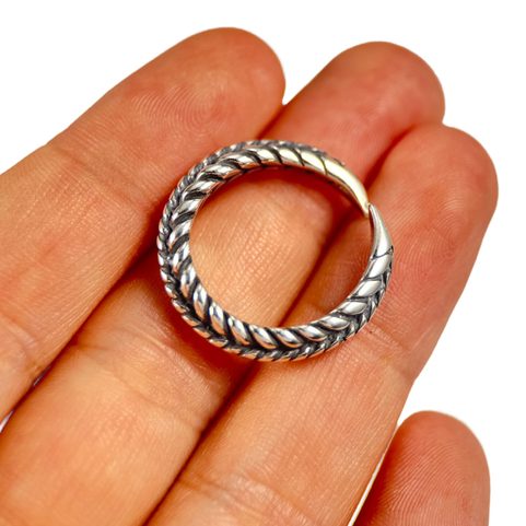 WIKINGER-RING GESTRICKT, SILBER, AG 925