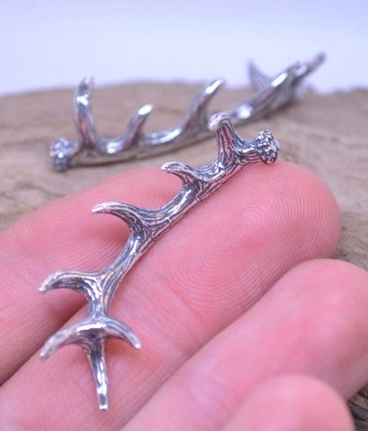 DEER ANTLER, PENDANT, STERLING SILVER
