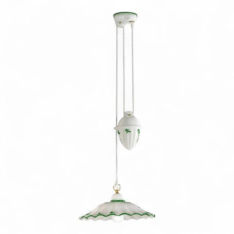 TIROLIA CERAMIC CEILING LAMP WITH WEIGHT 2211-1, GREEN