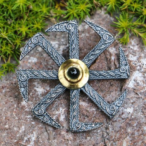 KOLOVRAT - MOLDAVIT, ANHÄNGER, VERGOLDET, SILBER 925