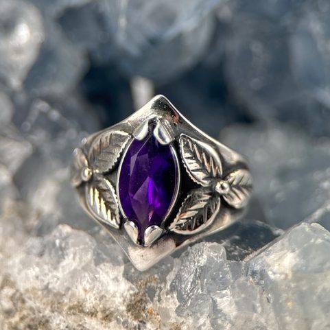 SHAMROCK, RING, AMETHYST, SILBER 925