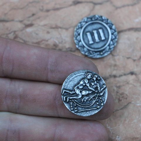 ROM, EROTISCHER TOKEN SPINTRIA III, 1. JAHRHUNDERT, MÜNZNACHBILDUNG