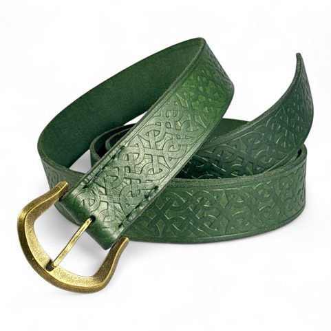 CELTICA, LEATHER BELT, GREEN