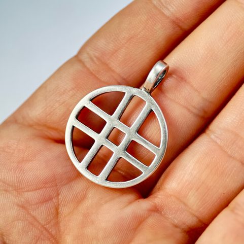 DOUBLE CROSS, SILVER PENDANT