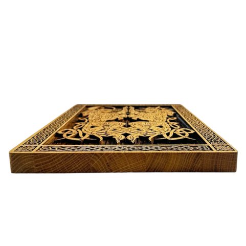 GERI ET FREKI - TABLEAU MURAL EN BOIS 21X30CM