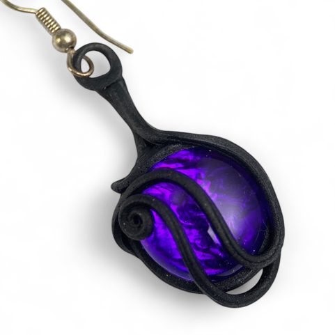 BOUCLES D'OREILLES EN VERRE VIOLET