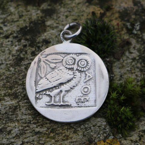 ATHENIAN TETRADRACHM, PENDANT, SILVER, REPRODUCTION