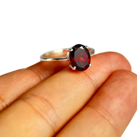 ALIOTH, RING, GARNET SILVER 925/1000