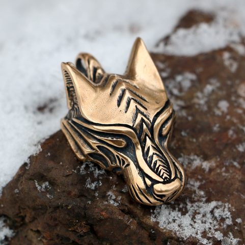 WARG, NORSE WOLF, VIKING PENDANT, BRONZE