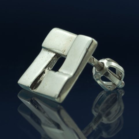 QUADRAT, ART NOUVEAU, SILVER EARRINGS