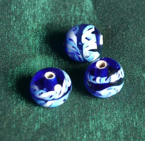 HANDMADE GLASS BEAD, MUSEUM REPLICA, IRELAND