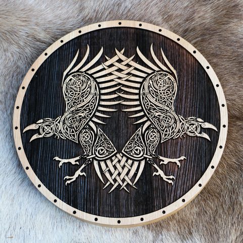 HUGINN AND MUNINN - WOODEN RUNES FUTHARK SET