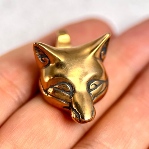 CELTIC FOX, HEAD, PENDANT, BRONZE