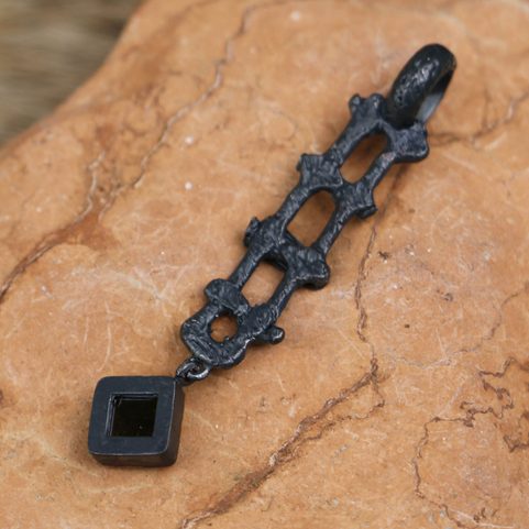 ILZA - PENDENTIF - MOLDAVITE, ARGENT