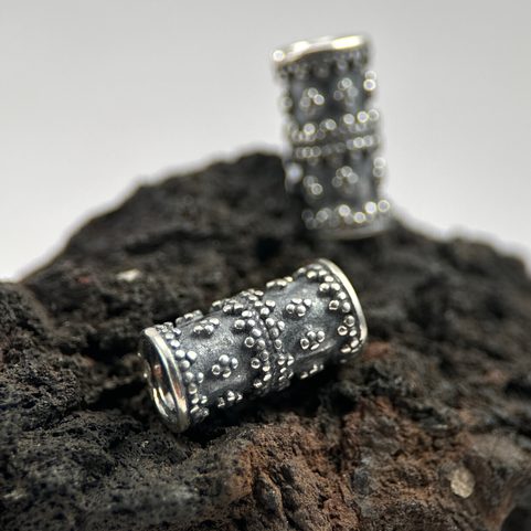 VIKING BEARD RING, SILVER, 7 MM DIAMETER