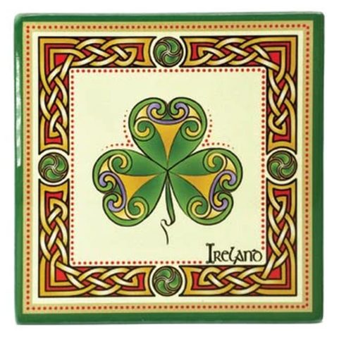 CERAMIC COASTER, SHAMROCK