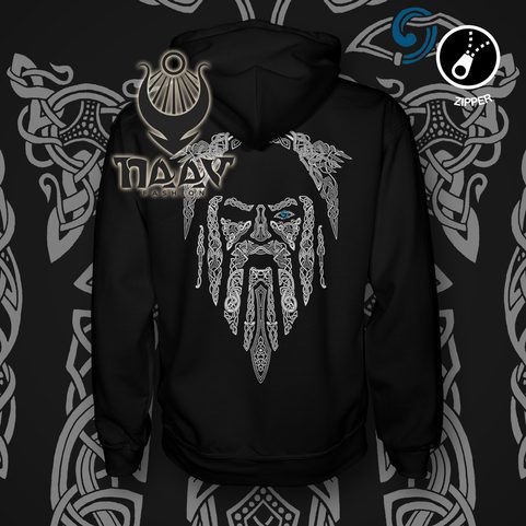 ODIN, VIKING ZIPPED HOODIE