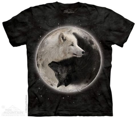 YIN YANG WOLVES,  ANIMAL T-SHIRT THE MOUNTAIN