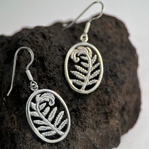 FOUGÈRE, BOUCLES D'OREILLES EN ARGENT