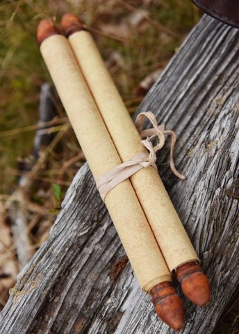 CAPSULA, LEATHER ROMAN HOLDER FOR 3 SCROLLS