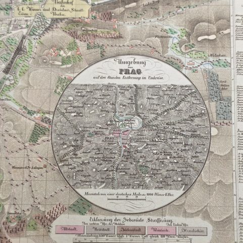 PRAG, HISTORISCHE KARTE, BÜTTENPAPIER