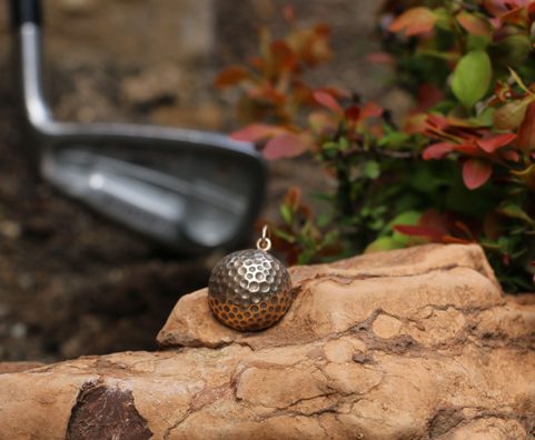 GOLF BALL, BRONZE PENDANT