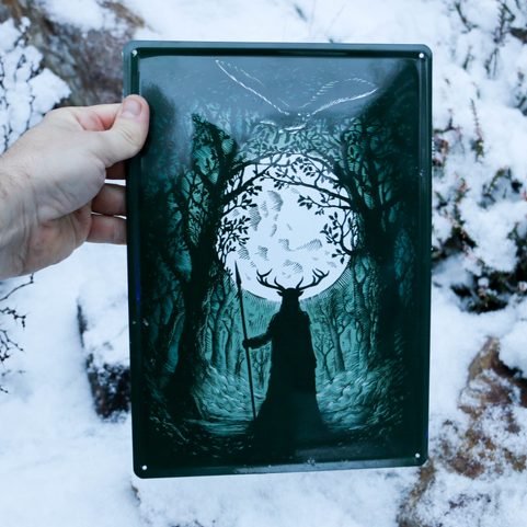 HERNE GUARDIAN OF THE FOREST ENAMEL SIGN