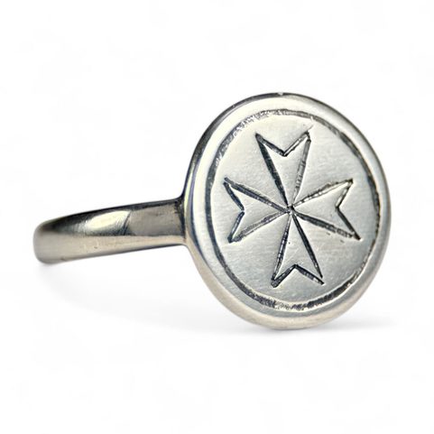 TEMPLAR, MEDIEVAL RING, XIII. CENTURY, SILVER 925/1000