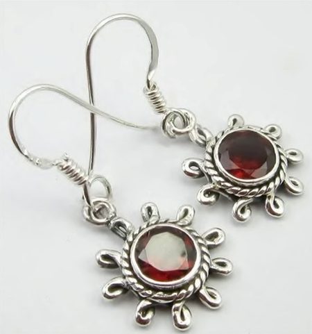 VALENTINA, SILVER EARRINGS, GARNET, AG 925/1000