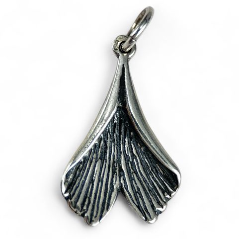 GINKGO BILOBA, PENDANT, SILVER