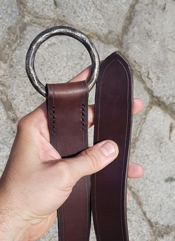 ALBAN, LEATHER BELT WITH FORGED BUCKLE