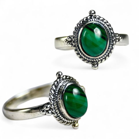 VIRIDIA, RING, MALACHITE SILVER 925/1000