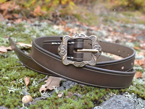 RENAISSANCE LEATHER BELT, BROWN